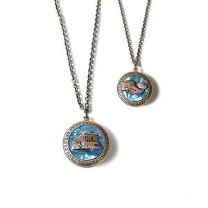 Reversible Greek pendant necklace